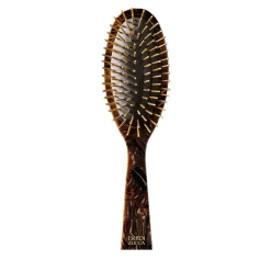 Oval Chocolate Carrara Acetate Golden-Spike Hairbrush