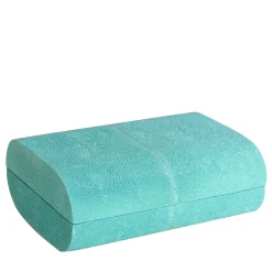 Oval-Sided Turquoise Galuchat Box