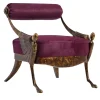Over purple leather armchair