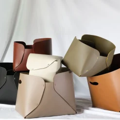 Overlaps Regular Olive-Green Leather Box