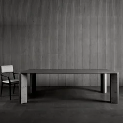 Overlay Rectangular Black Marble Dining Table