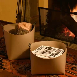 Ovo Small Leather Basket