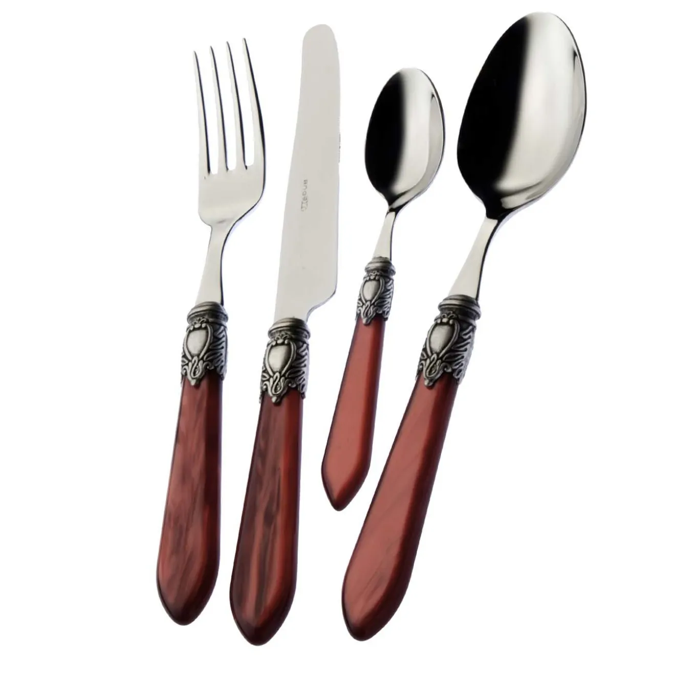 Oxford 24-Piece Cutlery Set in Burgundy with Box