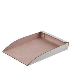 Oyster and ash rose leather paper tray