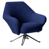 P32 Blue Swivel Armchair by Osvaldo Borsani