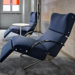 P40 Dusty Blue Lounge Chair by Osvaldo Borsani