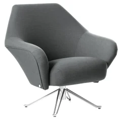 P32 Light Gray Swivel Armchair by Osvaldo Borsani
