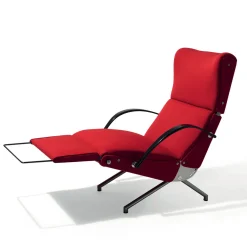 P40 Red Lounge Armchair by Osvaldo Borsani