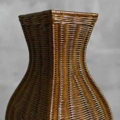 Pagoda Hand-Woven Wicker Floor Lamp