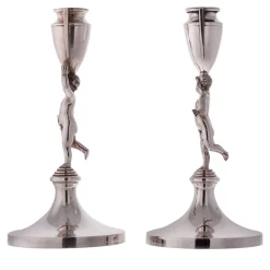 Pair of Pitti Sterling Silver Candlesticks