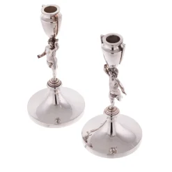 Pair of Pitti Sterling Silver Candlesticks
