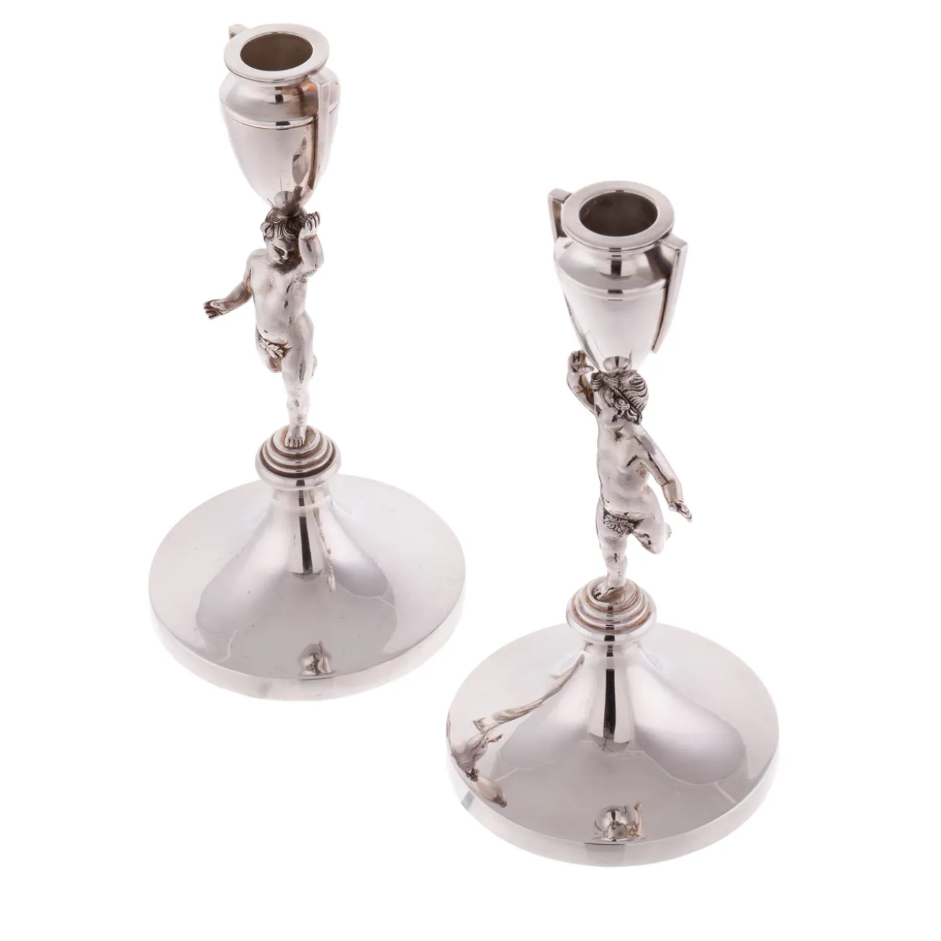 Pair of Pitti Sterling Silver Candlesticks