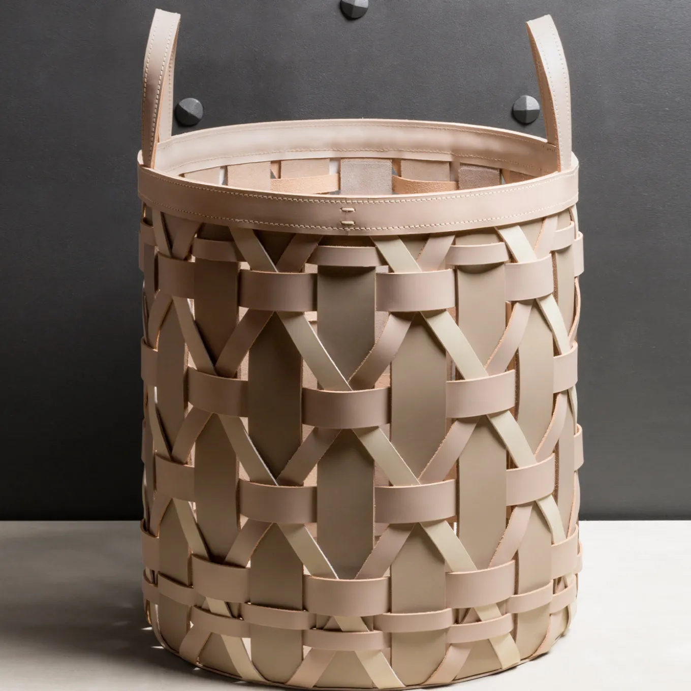 Palù Tall Large Cream Storage Basket by Federica Biasi
