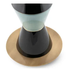 Palm Aquamarine and Black Floor Lamp