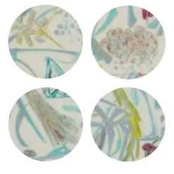 Panarea Set of 8 Patterned Polychrome Multicolor Coasters