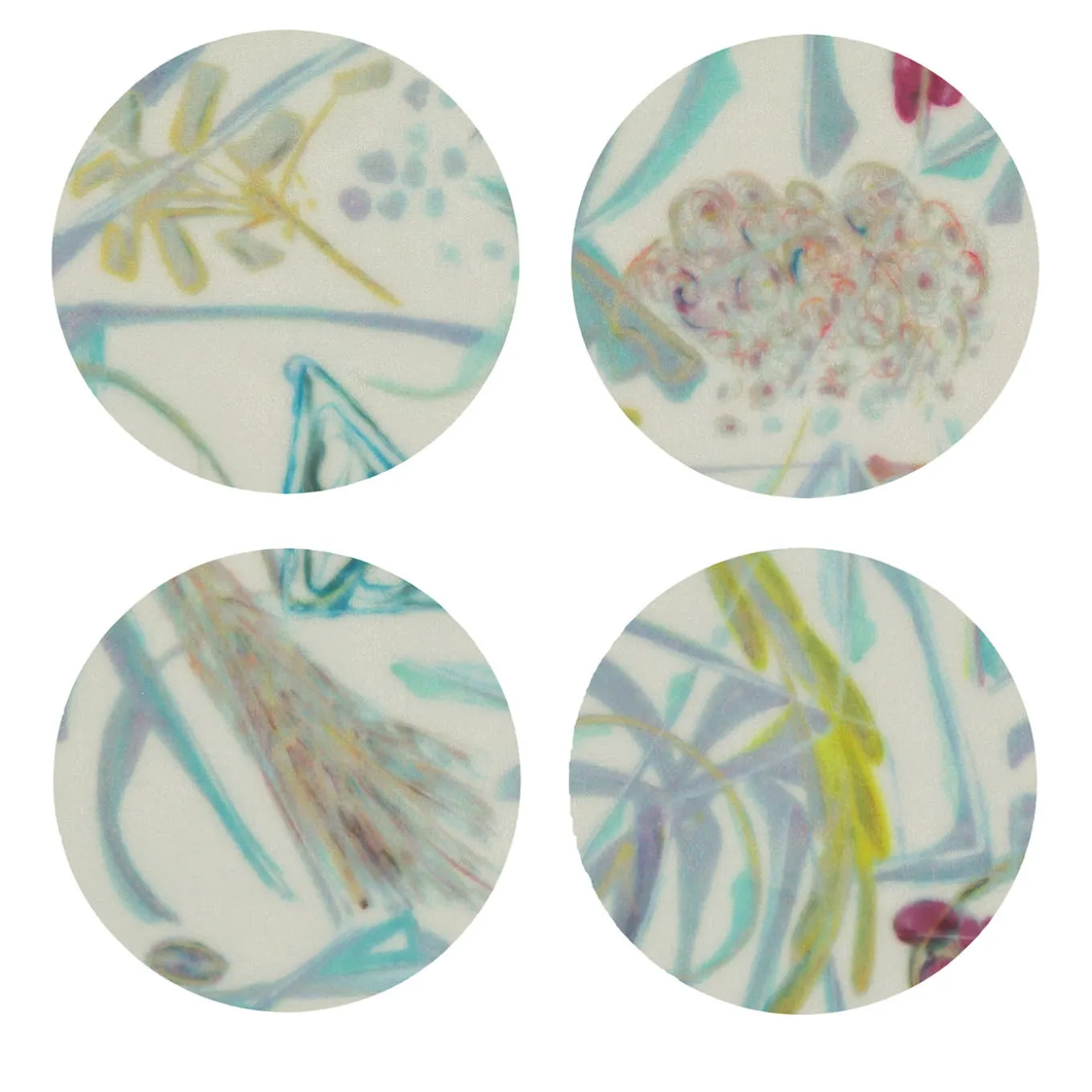 Panarea Set of 8 Patterned Polychrome Multicolor Coasters