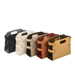 Panna Cotta & White Leather Magazine Holder