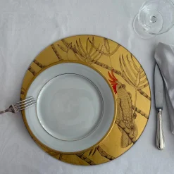 Pappagallo Soggetto I gold Decorative Plate