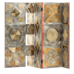 Para-vimento gold brass Room Divider by Giampiero Bodino