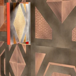 Para-vimento gold brass Room Divider by Giampiero Bodino