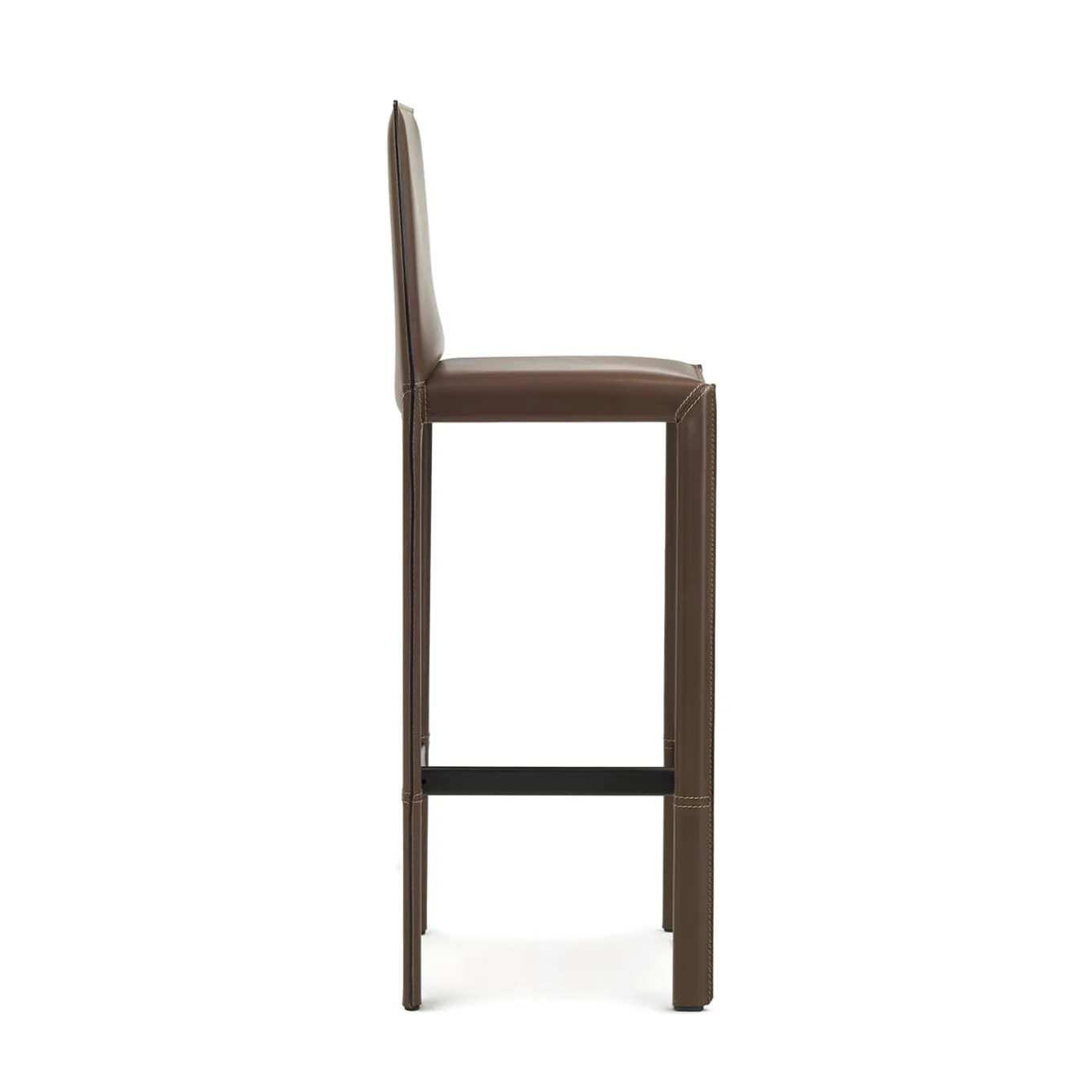 Pasqualina Brown Leather Counter Stool by Grassi&Bianchi