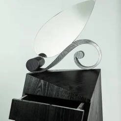 Passo D'Ombra Matte Laquered Black Wood Chest Of Drawers