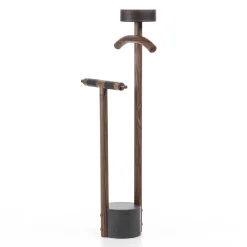 Patrick Walnut Wood with Black Marble Base Valet Stand