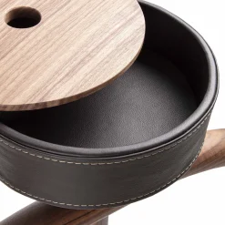 Patrick Walnut Wood with Black Marble Base Valet Stand