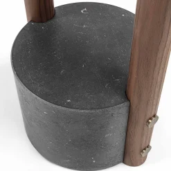 Patrick Walnut Wood with Black Marble Base Valet Stand