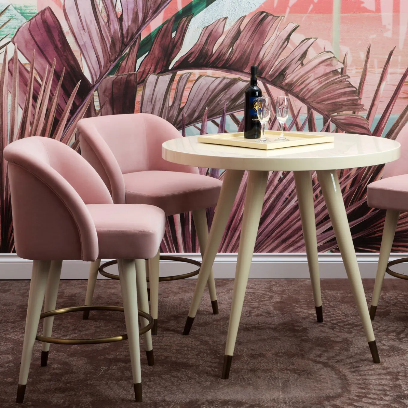 Pauline Pink Bar Stool