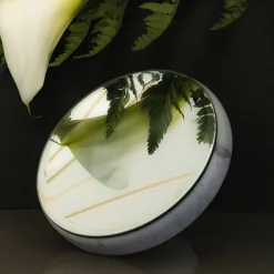 Pauline White Carrara Marble Round Mirror