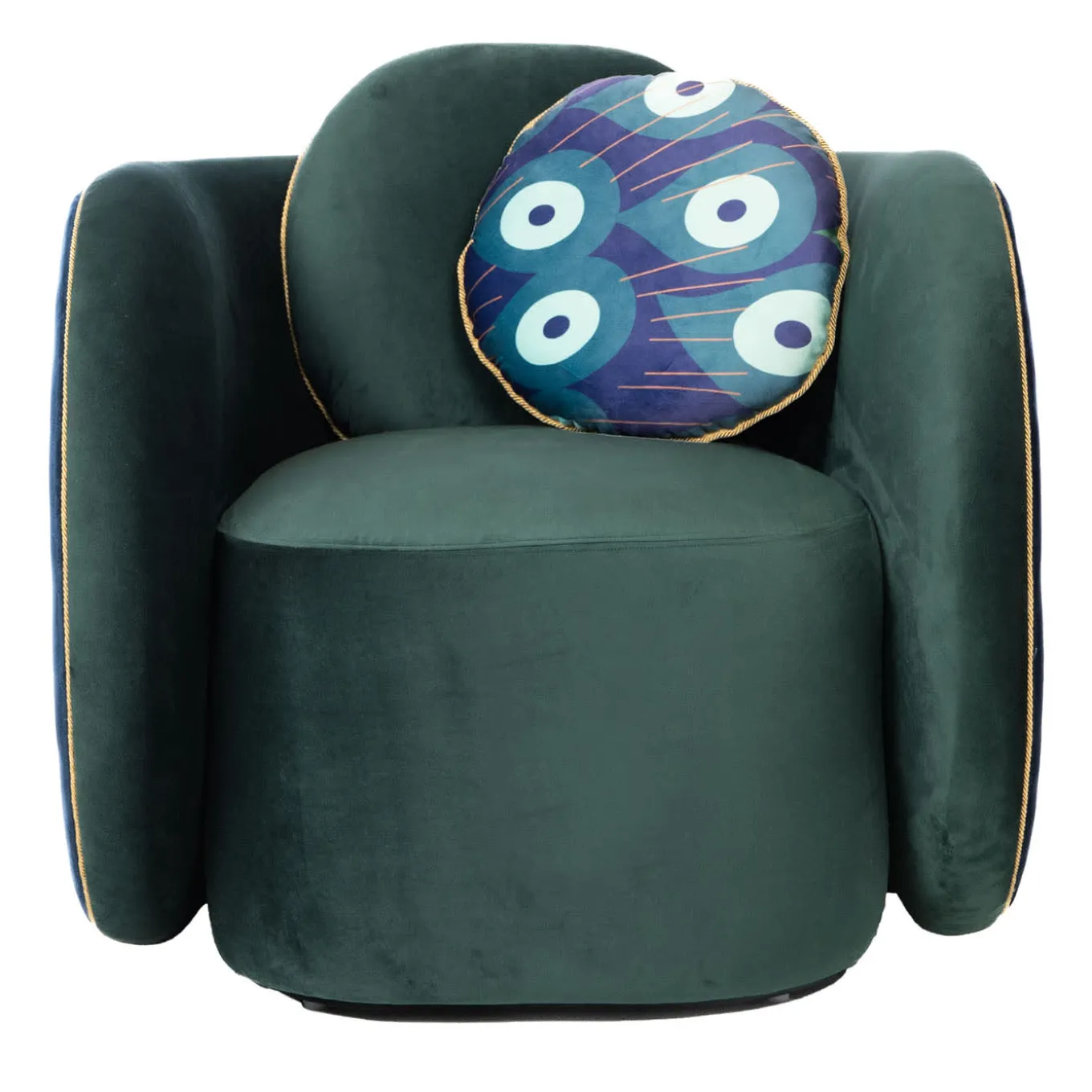Pavo Velvet Green Armchair by Antonio Aricò