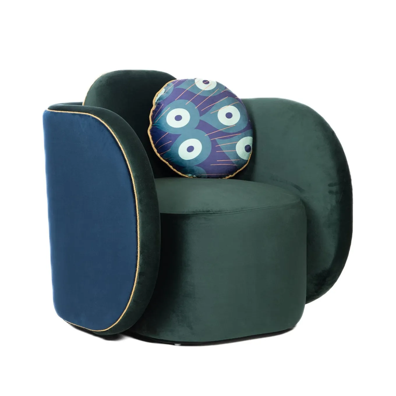 Pavo Velvet Green Armchair by Antonio Aricò