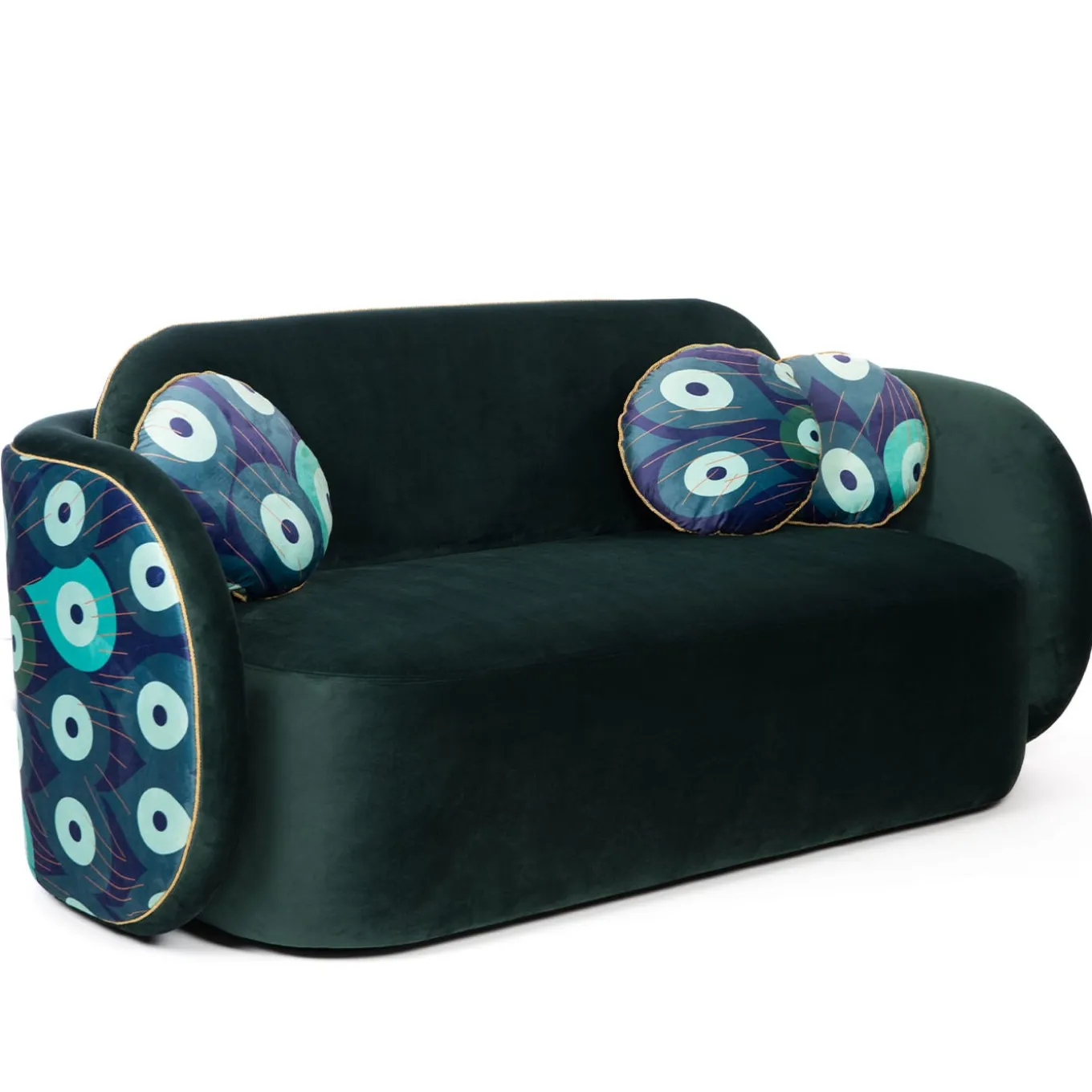 Pavo Velvet Green Sofa by Antonio Aricò