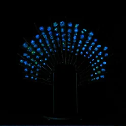 Pavone green glass and metal sculpture