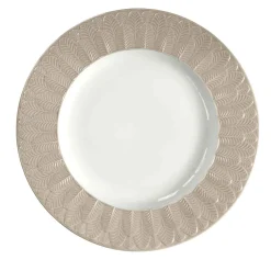 PEACOCK DINNER PLATE - BEIGE