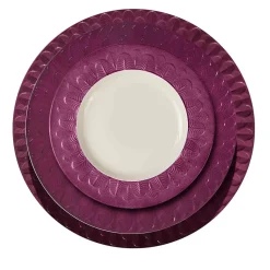 PEACOCK DINNER PLATE - PURPLE