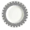 PEACOCK DINNER PLATE - SILVER