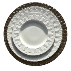 PEACOCK DINNER PLATE - WHITE #3