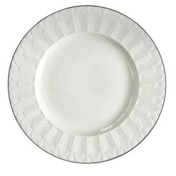 PEACOCK DINNER PLATE - WHITE