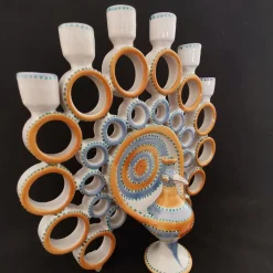 Peacock Honey & Azure Candelabra