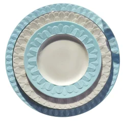PEACOCK LAY PLATE - LIGHT BLUE