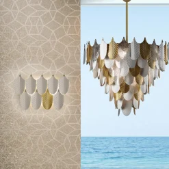 Peacock Medium Gold Chandelier