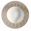 PEACOCK RIM SOUP PLATE - BEIGE
