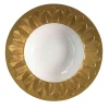 PEACOCK RIM SOUP PLATE - GOLD