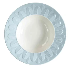 PEACOCK RIM SOUP PLATE . LIGHT BLUE #2