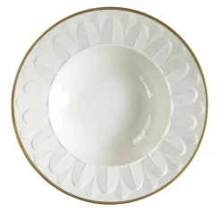 PEACOCK RIM SOUP PLATE - WHITE #2