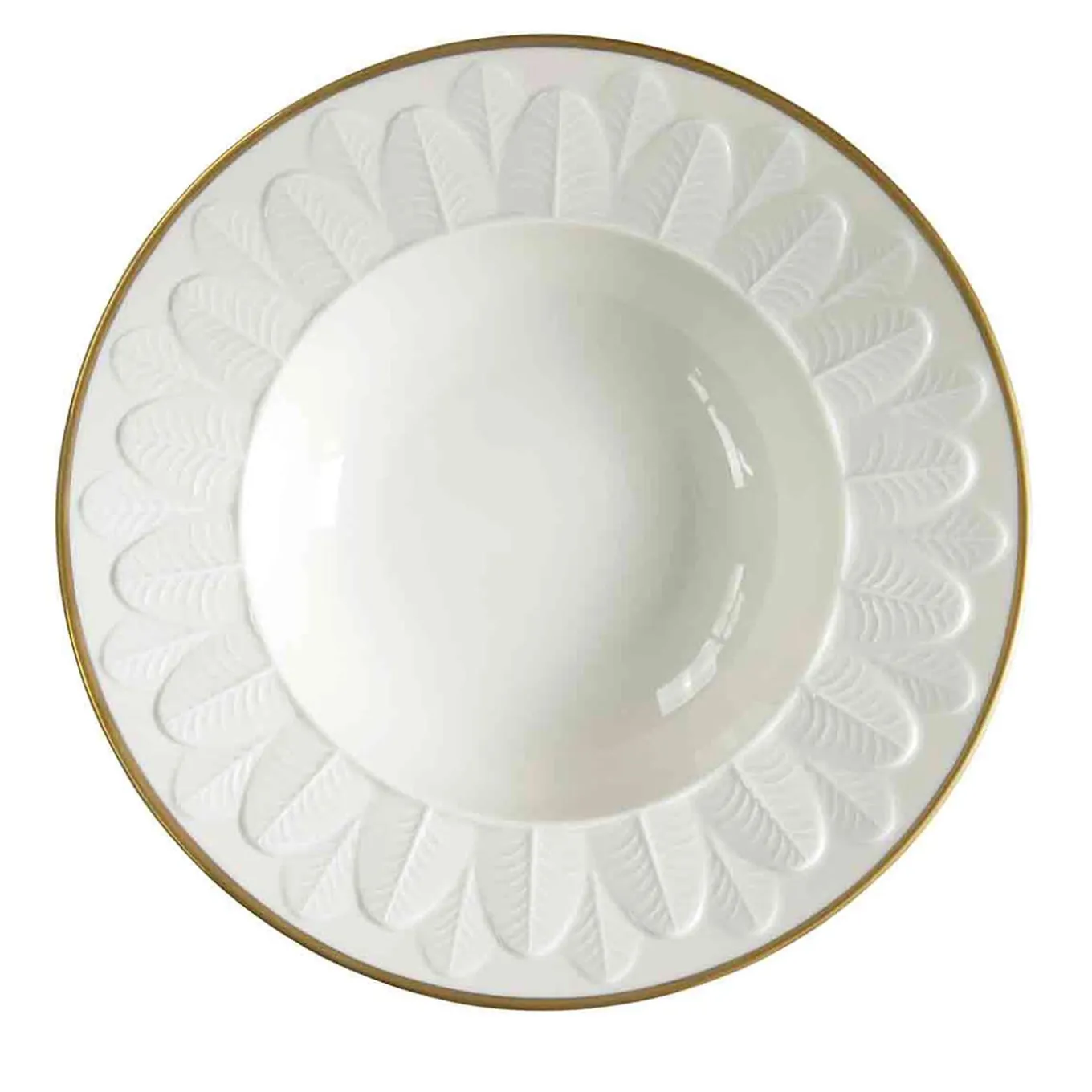 PEACOCK RIM SOUP PLATE - WHITE #2
