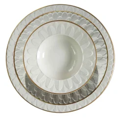 PEACOCK RIM SOUP PLATE - WHITE #2