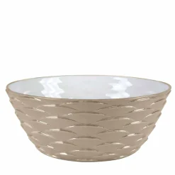 PEACOCK SALAD BOWL - BEIGE